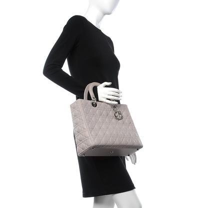 Christian Dior Lambskin Cannage Large Lady Dior Light Grey 2 of 8