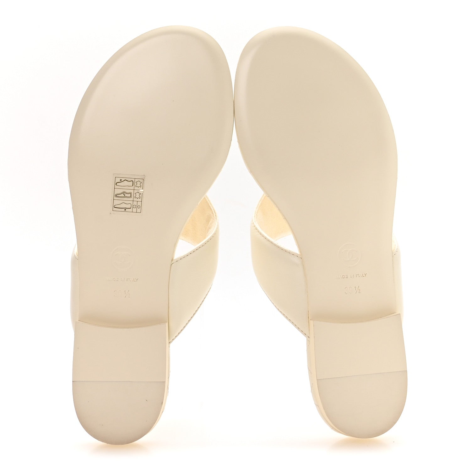 Chanel Lambskin Quilted Padded Thong Sandals 39.5 White 6 of 9