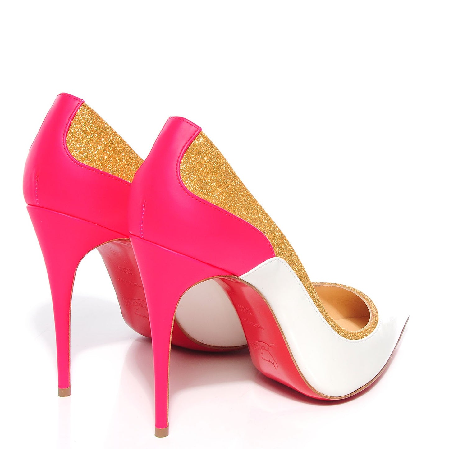 Jazz Calf Glittered Tucsick 100 Pumps 38.5 Fluo White Gold
