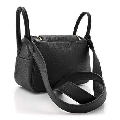 Hermes Taurillon Clemence Mini Lindy 20 Black 3 of 13