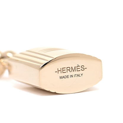 Hermes Permabrass Mini Loop Charms Cadenas Scarf Ring Gold 3 of 4