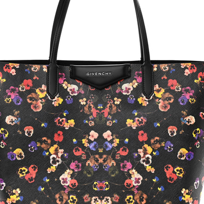 Givenchy Textured Coated Canvas Floral Print Large Antigona Tote Black Multicolor 7 of 9