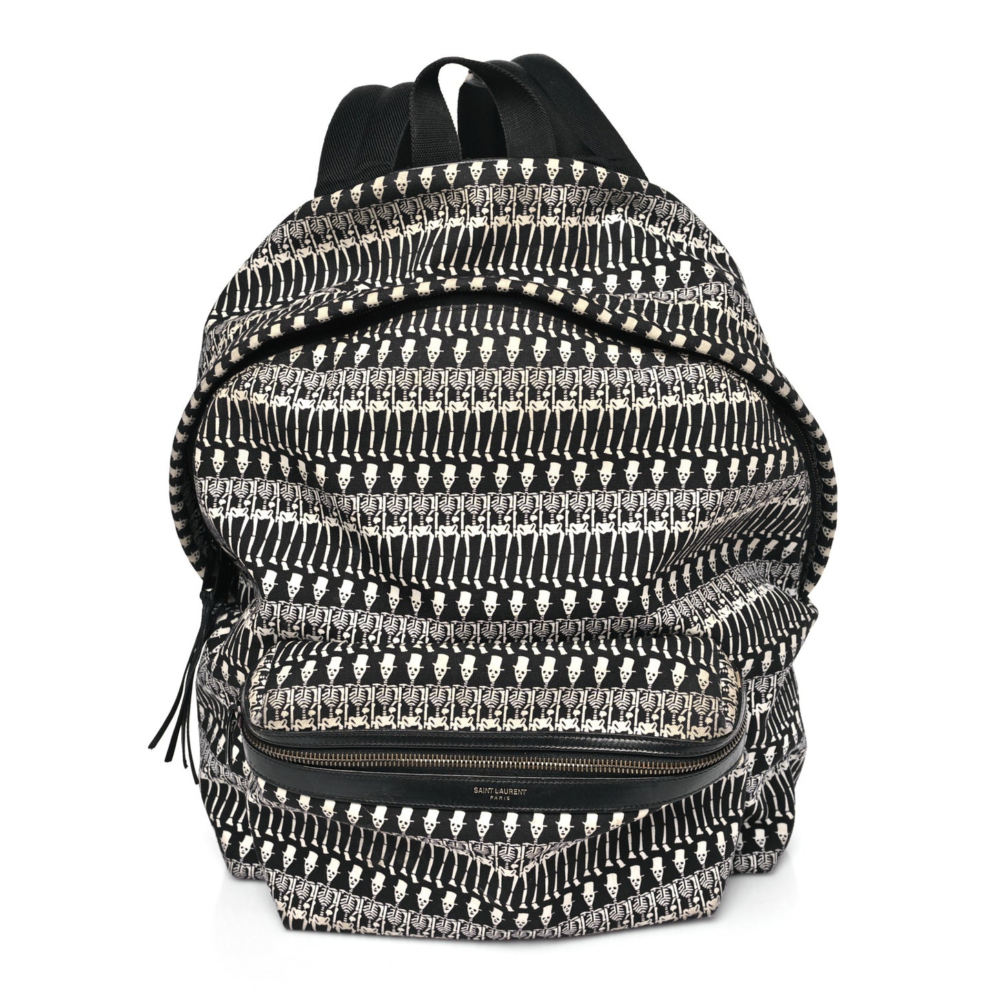 Nylon City Skeleton Print Backpack Black White