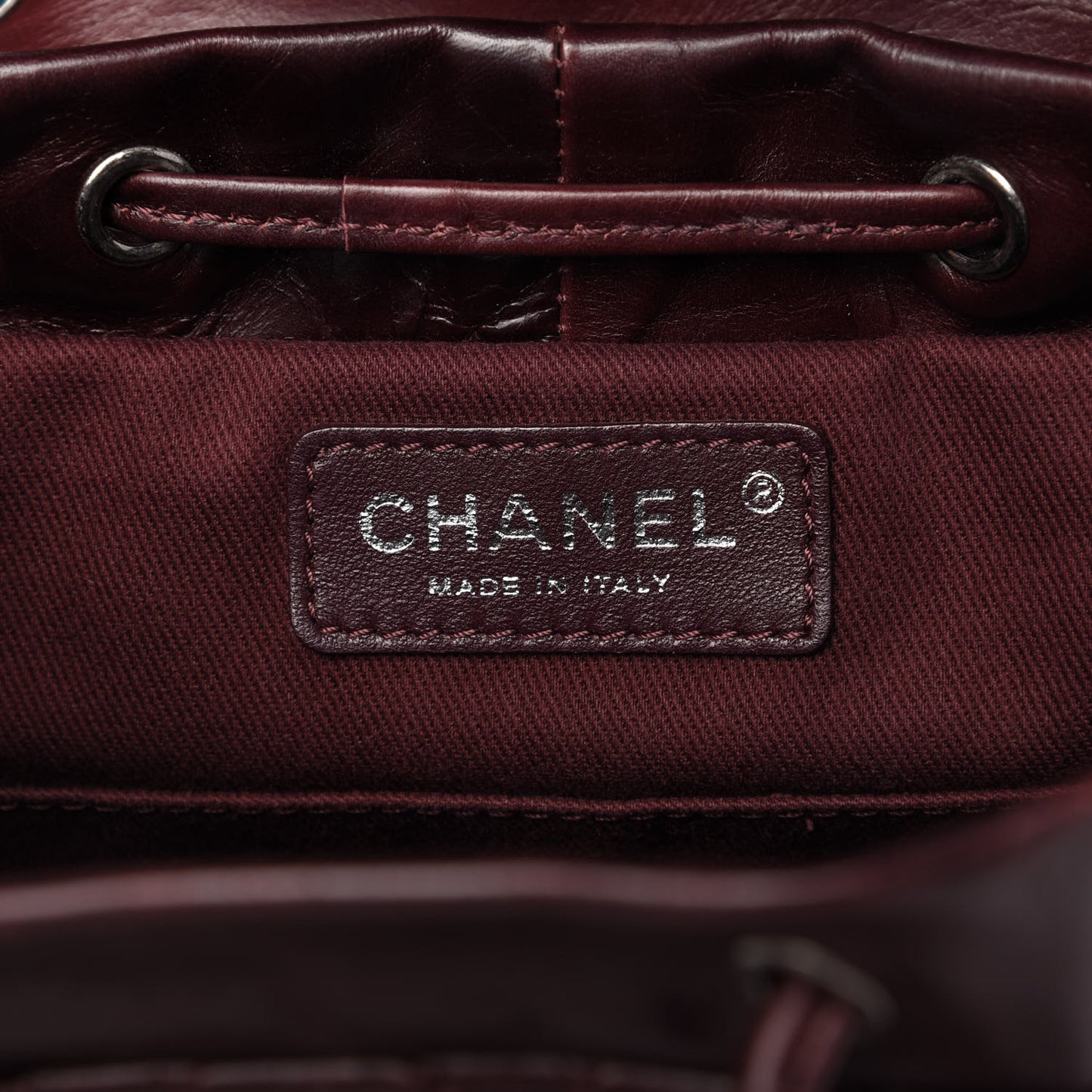 Glazed Calfskin Quilted Small Salzburg Backpack Burgundy