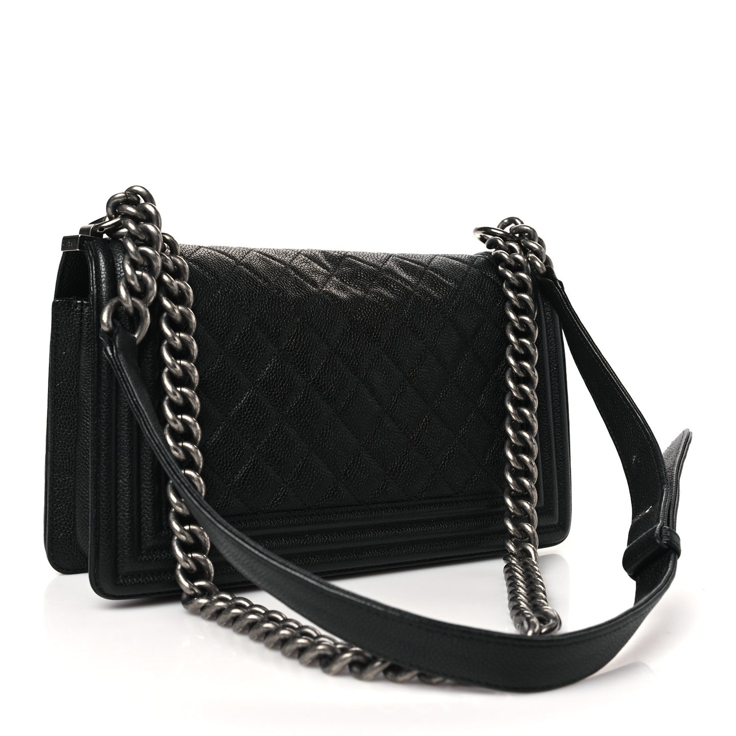 Caviar Quilted Medium Boy Flap Black