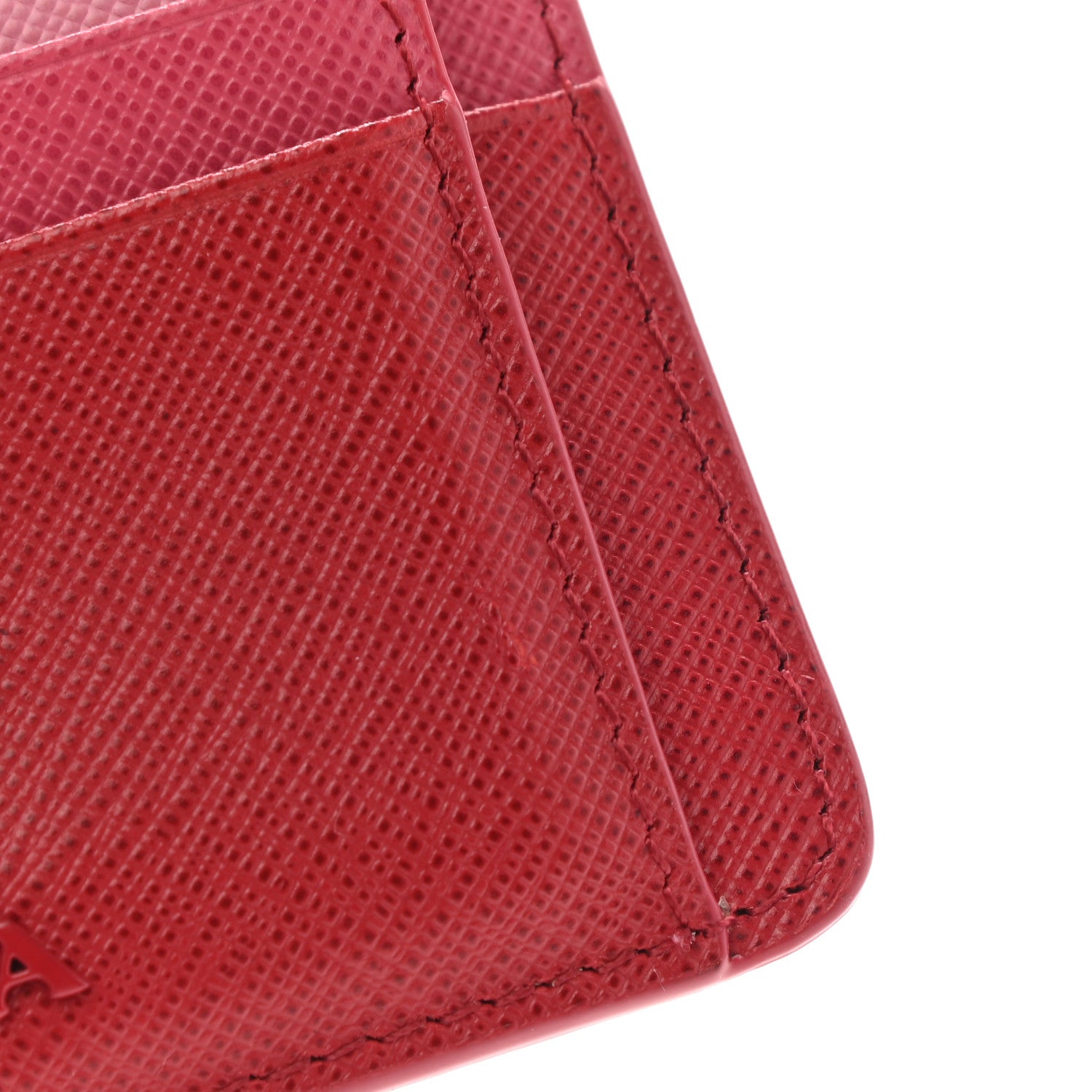 Prada Saffiano Metal Card Holder Fuoco Peonia 11 of 12