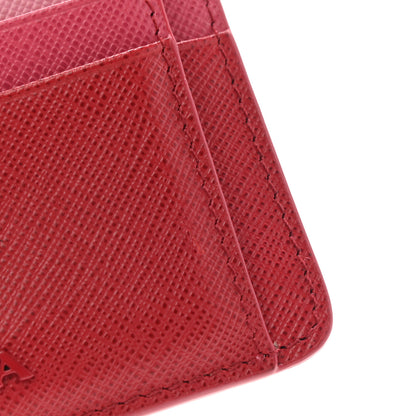 Prada Saffiano Metal Card Holder Fuoco Peonia 11 of 12