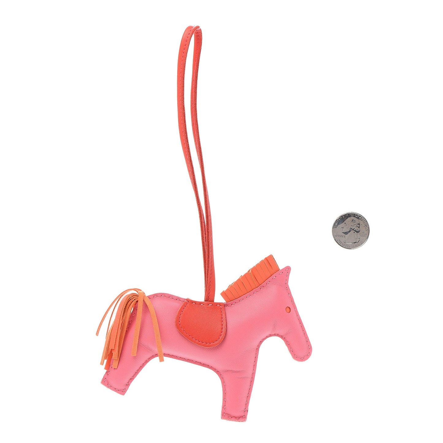 Milo Lambskin Grigri Rodeo Horse Bag Charm MM Rose Azalee Orange Poppy