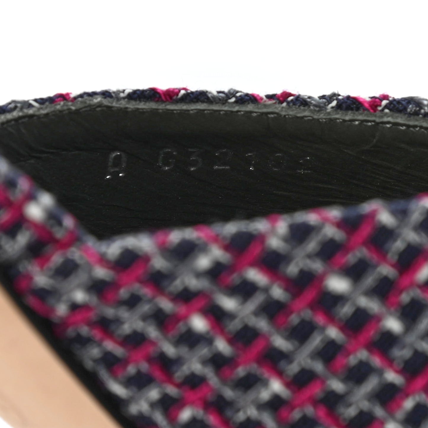 Tweed Grosgrain CC Mules 36.5 Purple Navy Grey Black
