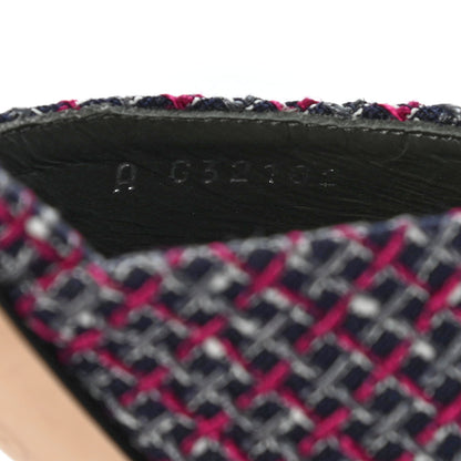 Chanel Tweed Grosgrain CC Mules 36.5 Purple Navy Grey Black 8 of 10
