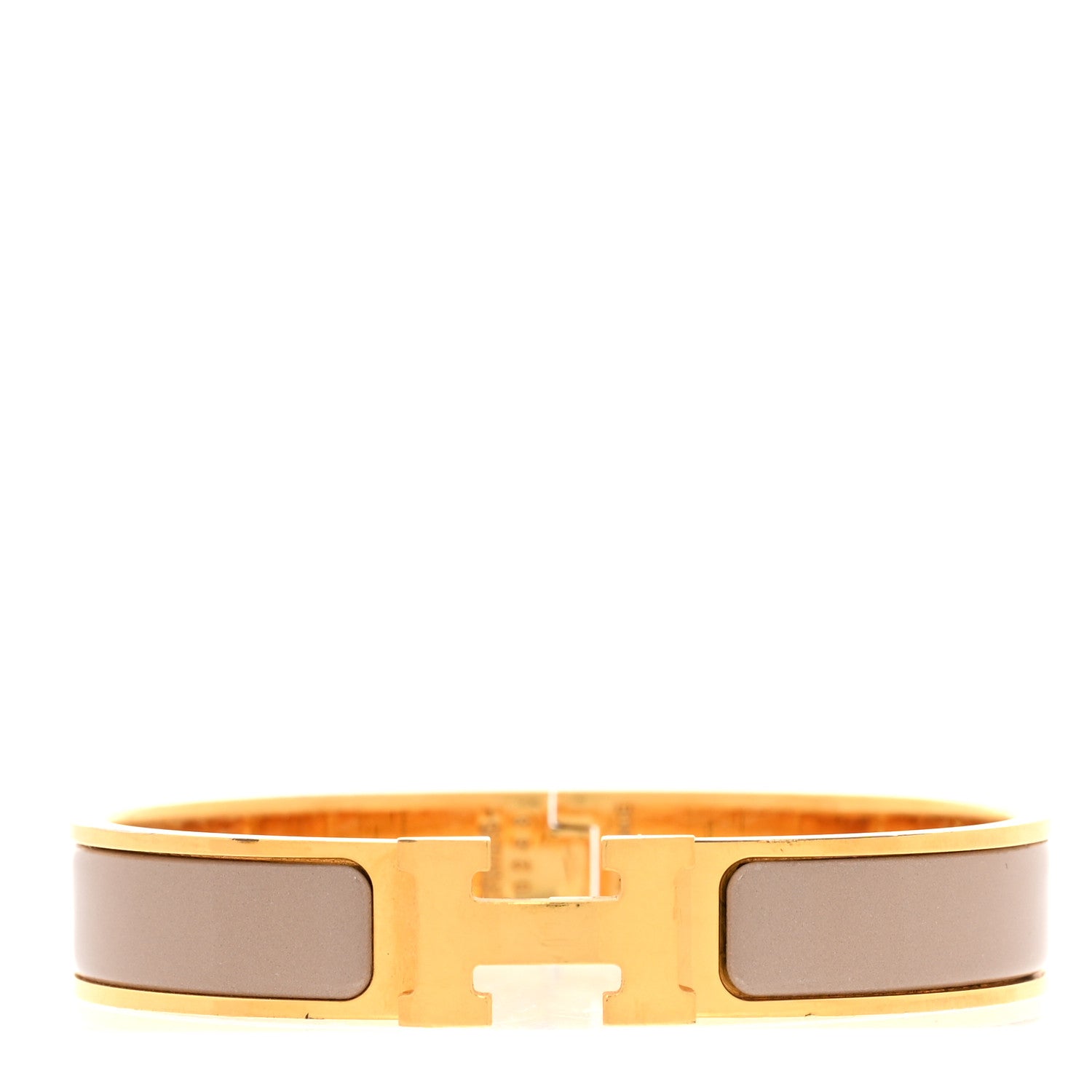 Hermes Enamel Narrow Clic Clac H Bracelet PM Marron Glace 1 of 5