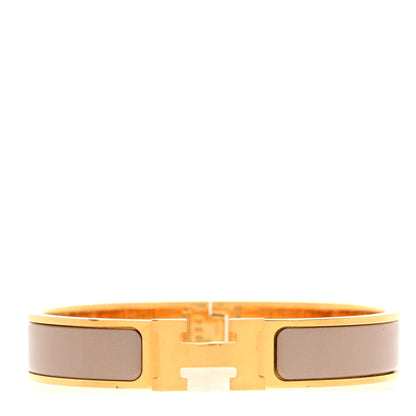 Hermes Enamel Narrow Clic Clac H Bracelet PM Marron Glace 1 of 5
