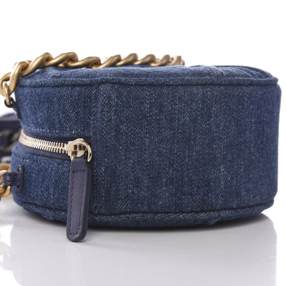 Chanel Denim Quilted Chanel 19 Round Clutch With Chain Blue 7 of 9