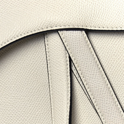 Christian Dior Grained Calfskin Saddle Bag White 9 of 10