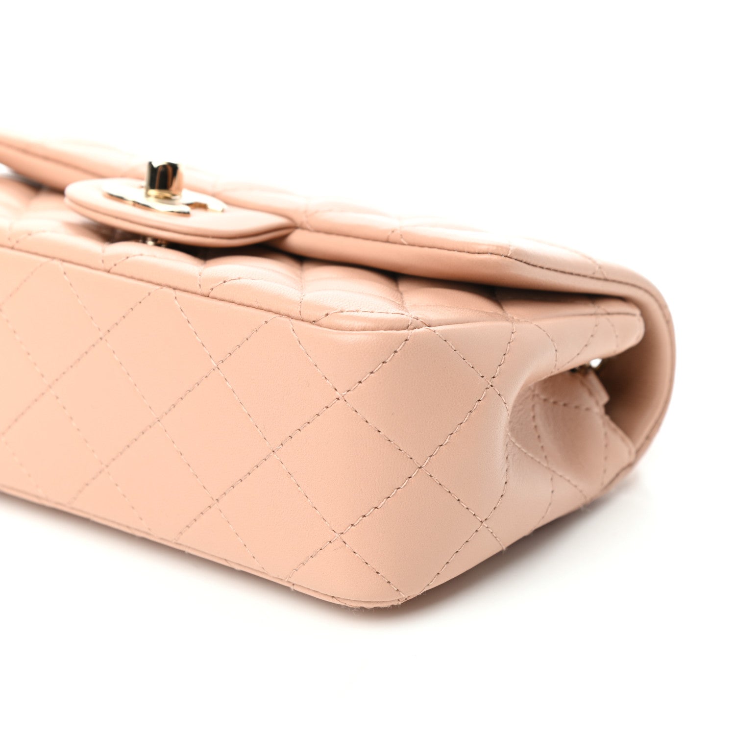 Chanel Lambskin Quilted Mini Rectangular Flap Beige 9 of 9