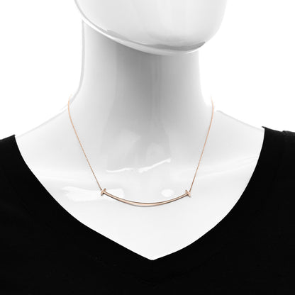Tiffany 18K Rose Gold Large T Smile Pendant Necklace 2 of 5