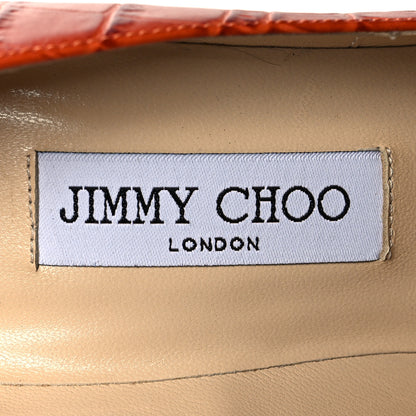 Jimmy Choo Crocodile Embossed Calfskin Love 100 Pump 38.5 Cuoio 7 of 10