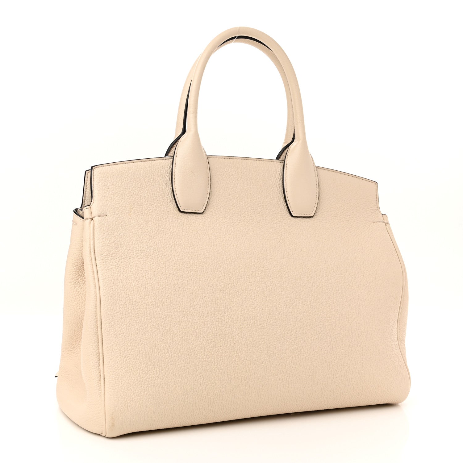 Salvatore Ferragamo Calfskin Large Studio Bag Bone 4 of 16