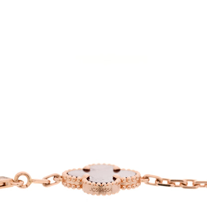 Van Cleef & Arpels 18K Rose Gold Carnelian 5 Motifs Guilloche Vintage Alhambra Bracelet 4 of 5