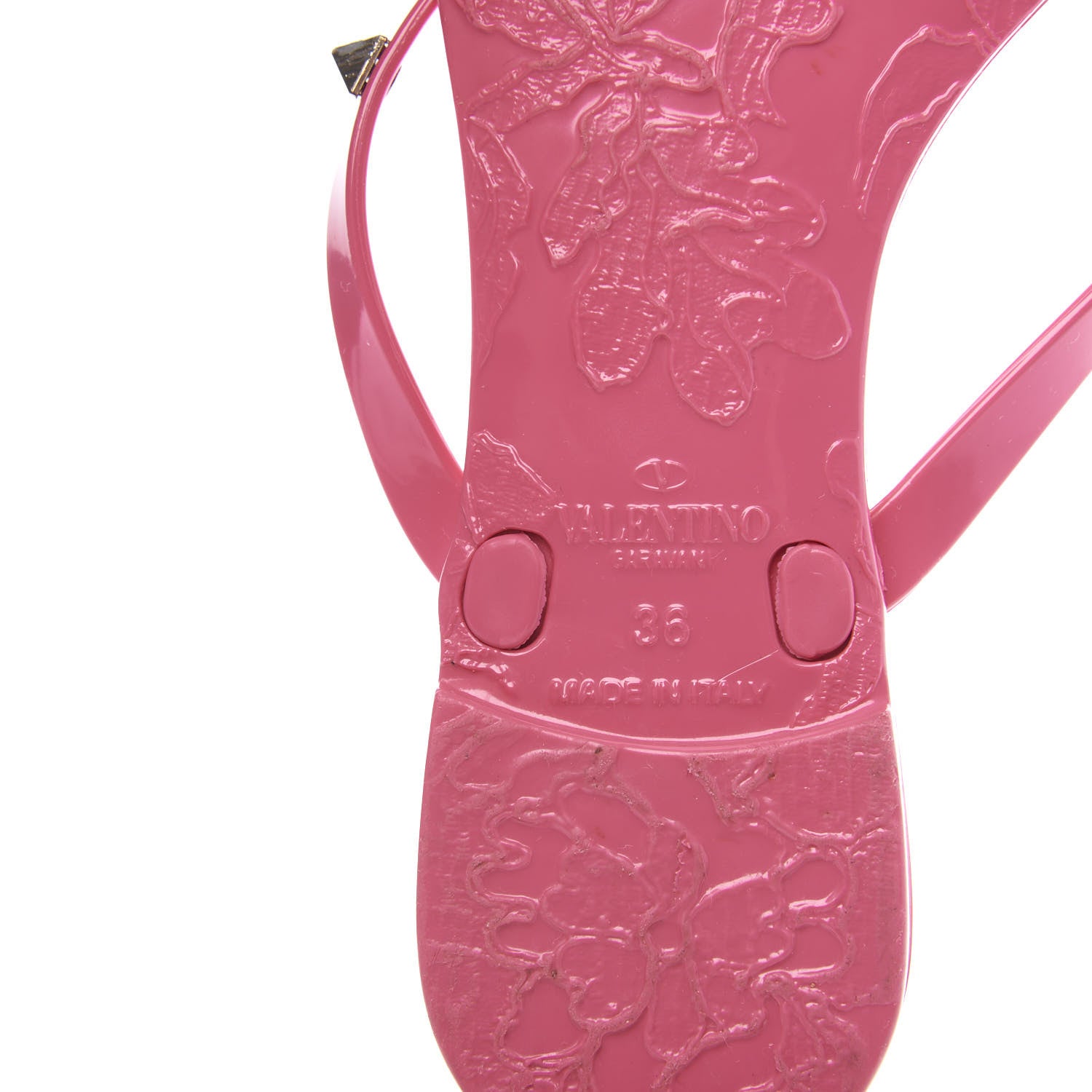 Valentino Garavani PVC Jelly Rockstud Bow Thong Sandals 36 Pink 9 of 9