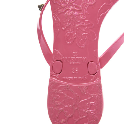 Valentino Garavani PVC Jelly Rockstud Bow Thong Sandals 36 Pink 9 of 9