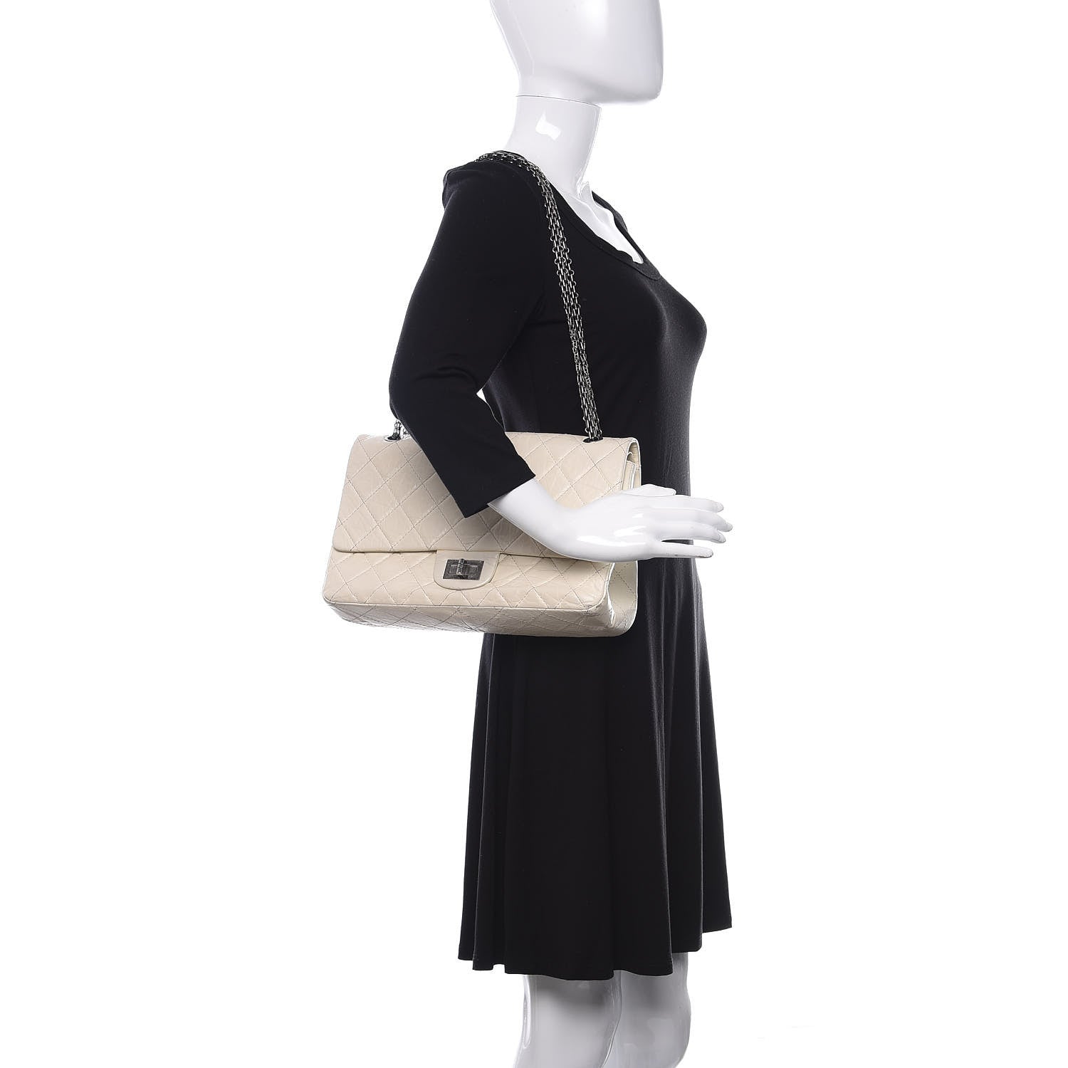 Chanel Aged Calfskin 2.55 Reissue 227 Flap Ivory 2 of 12