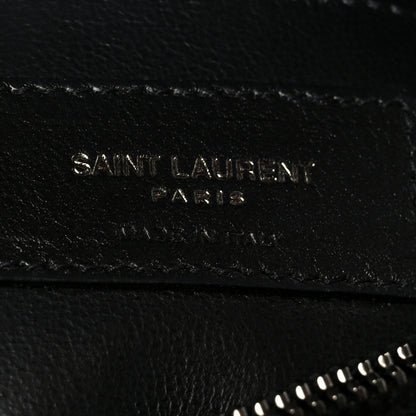 Saint Laurent Sheepskin Matelasse Chevron Monogram Medium College Bag Black 6 of 11