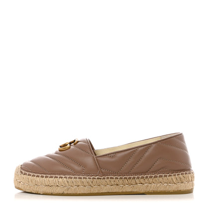 Gucci Nappa Matelasse GG Marmont Espadrilles 37.5 Porcelain Rose 1 of 10