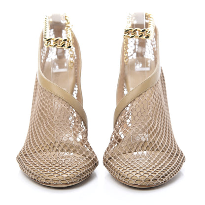 Bottega Veneta Mesh Nappa Chunky Chain Sandals 39.5 Beige Pony 2 of 9