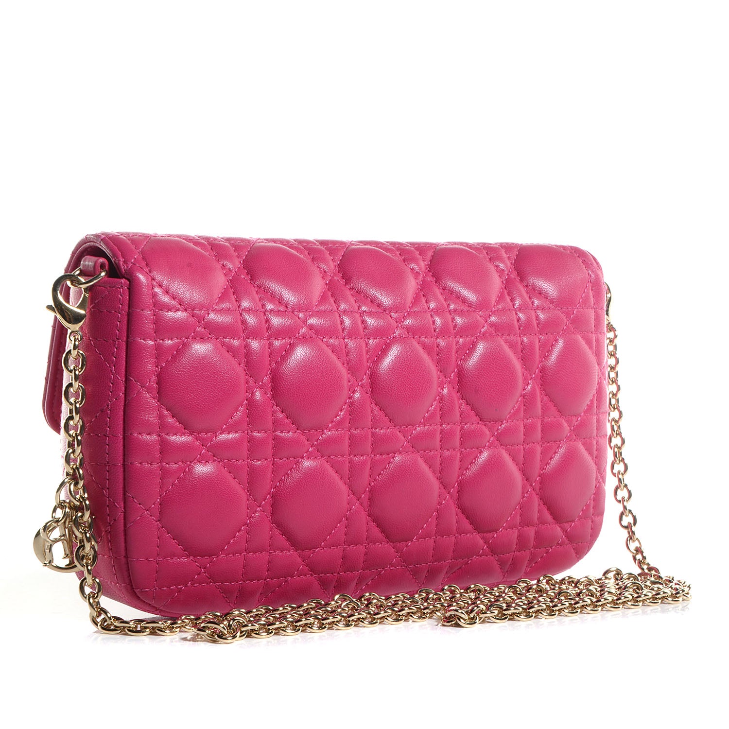 Christian Dior Lambskin Cannage Miss Dior Promenade Pouch Fuchsia 3 of 9