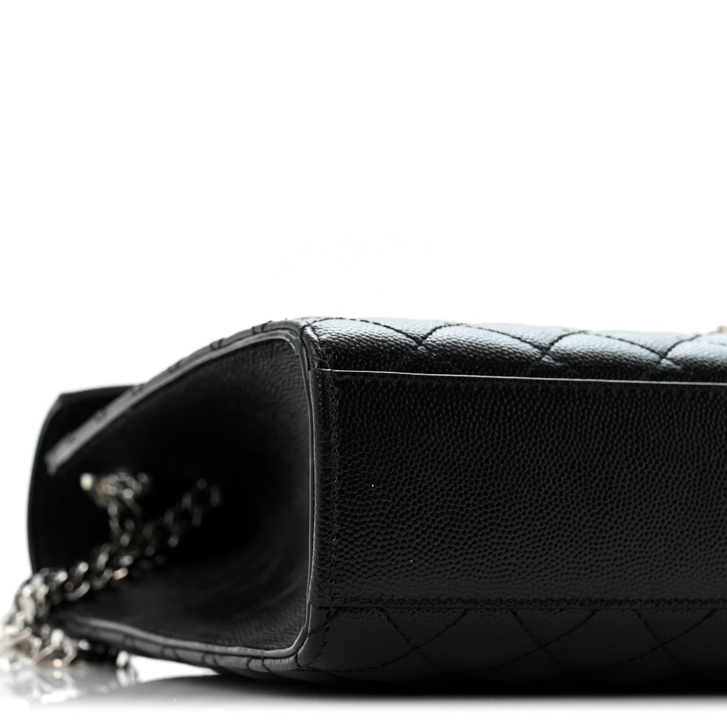 Saint Laurent Grain De Poudre Textured Mixed Matelasse Large Triquilt Monogram Satchel Black 9 of 11