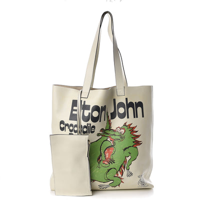 Gucci Calfskin Elton John Crocodile Rock Tote Off White 1 of 10