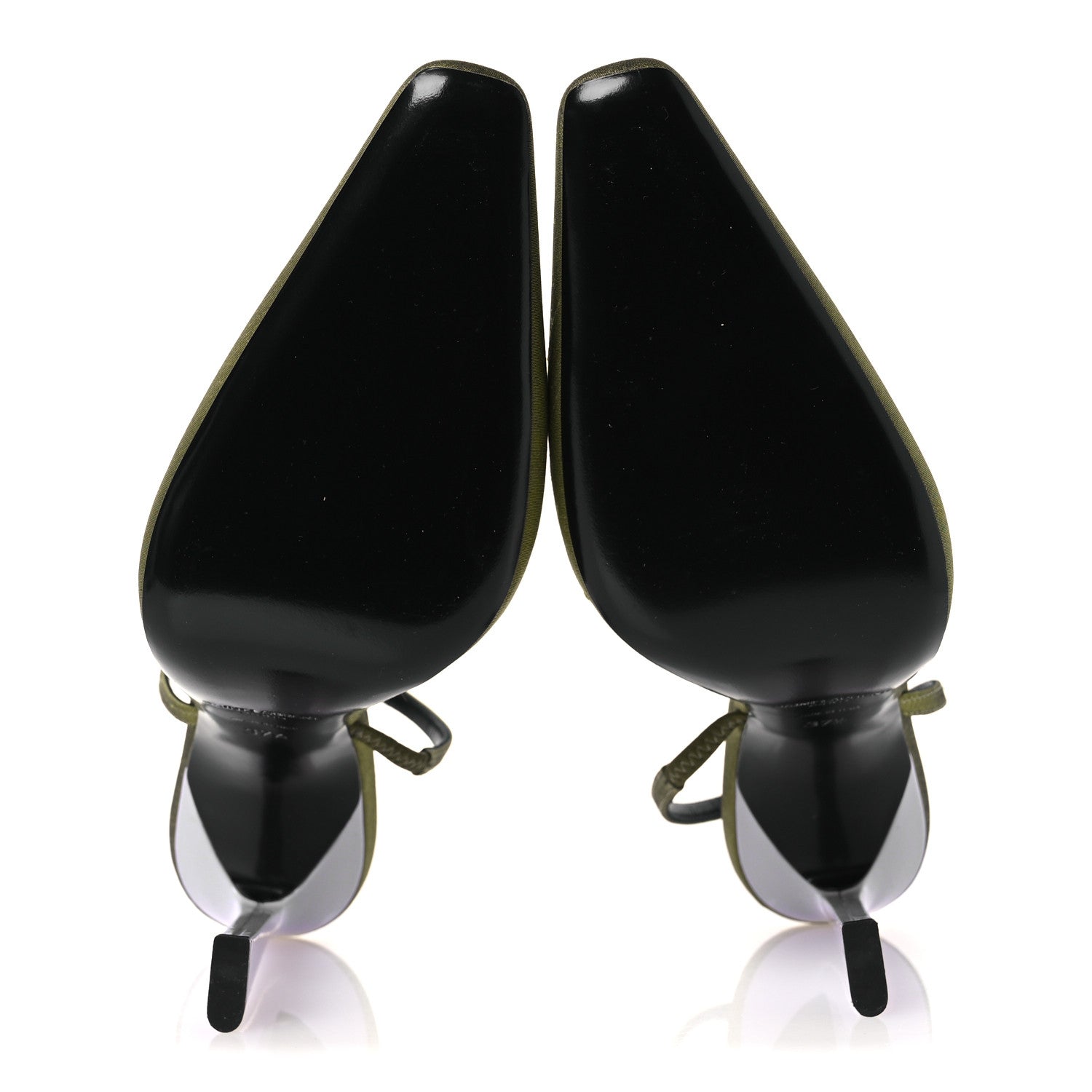 Saint Laurent Crepe De Chine Blade 105 Slingback Pumps 37.5 Lime 7 of 14