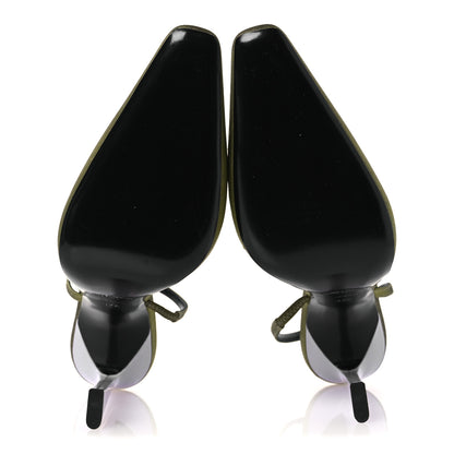 Saint Laurent Crepe De Chine Blade 105 Slingback Pumps 37.5 Lime 7 of 14