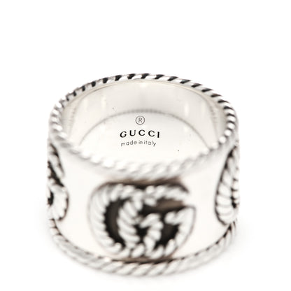 Gucci Sterling Silver Wide GG Marmont Ring 54 7 4 of 7