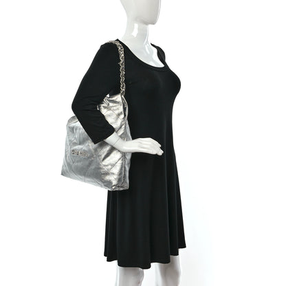 Chanel Metallic Calfskin Quilted Chanel 22 Silver 2 of 10