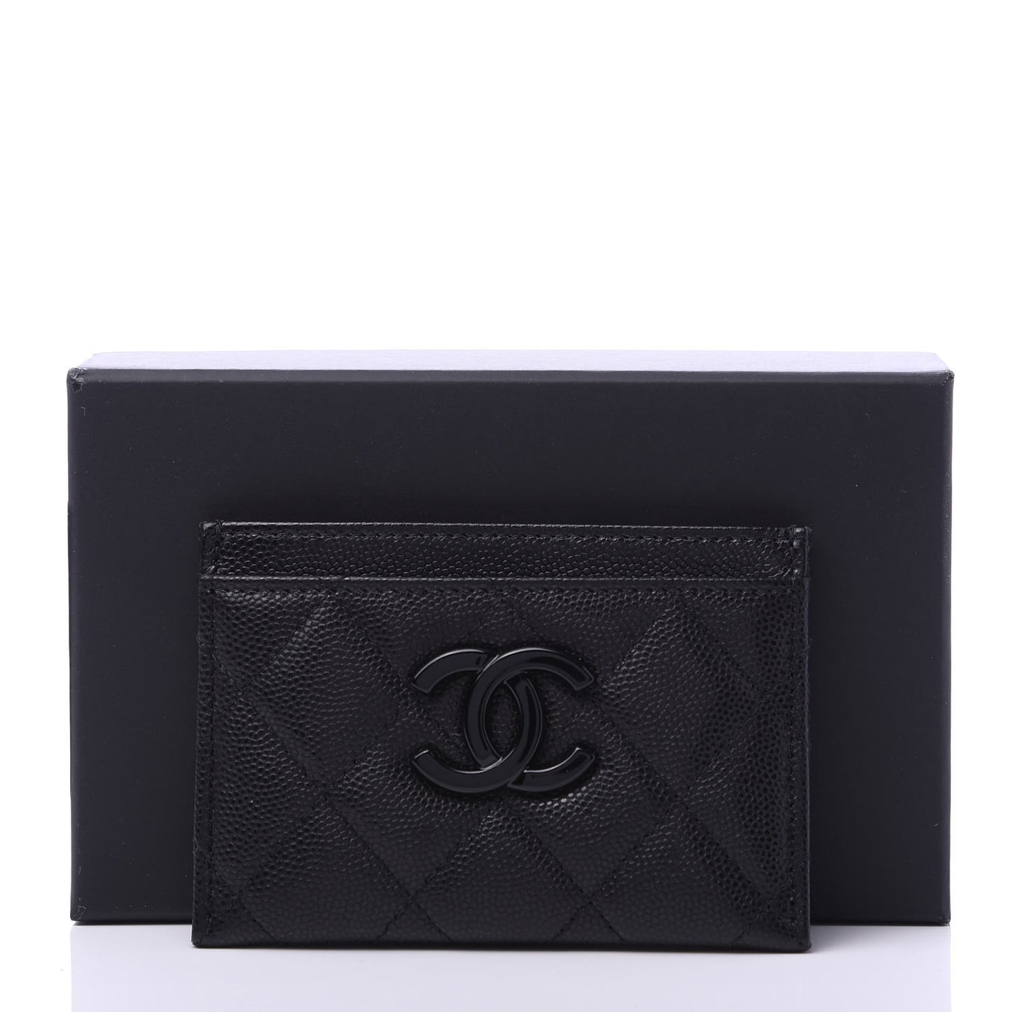 Caviar Quilted My Everything Card Holder Black