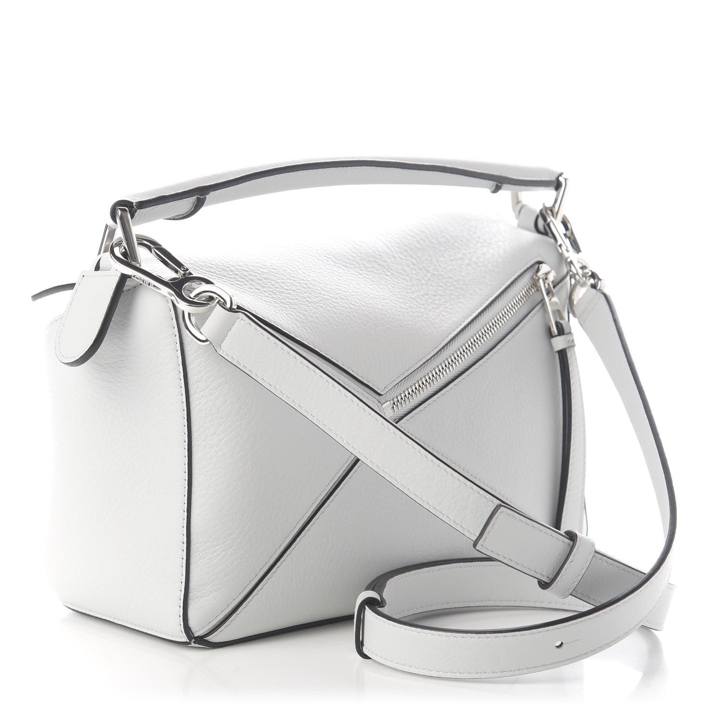 Calfskin Small Puzzle Bag White