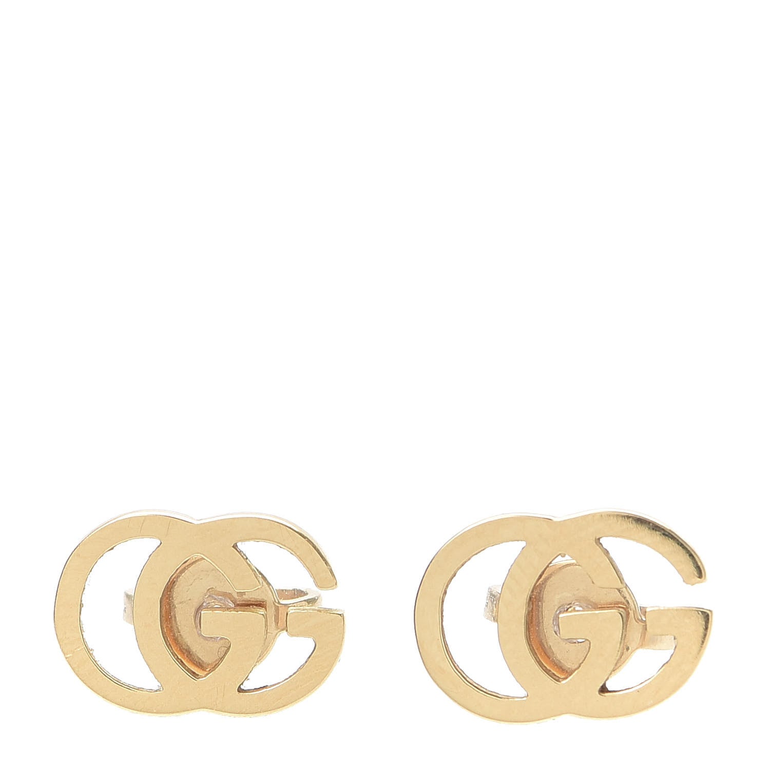 Gucci 18K Yellow Gold GG Tissue Stud Earrings 1 of 4