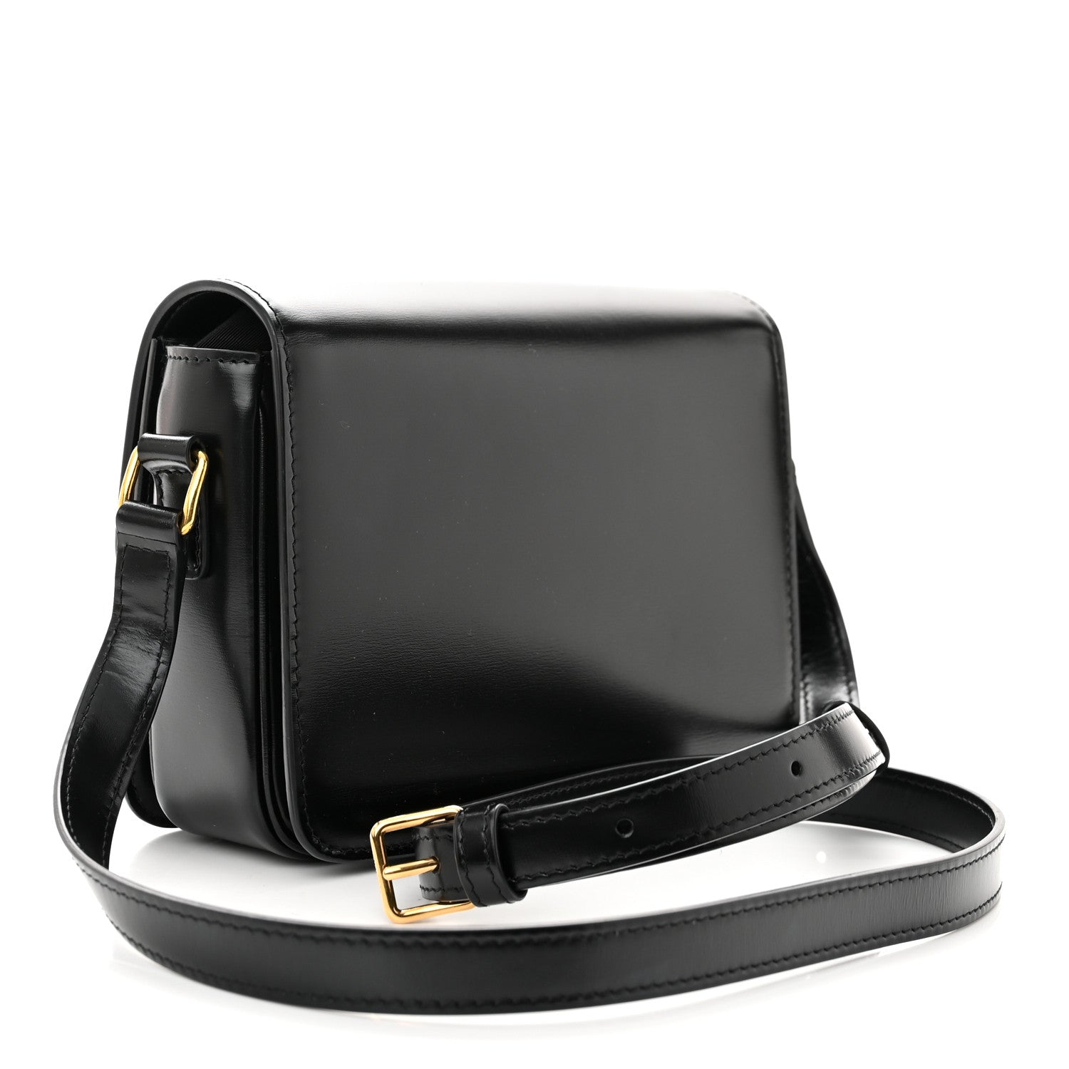 Celine Shiny Calfskin Teen Triomphe Black 3 of 12