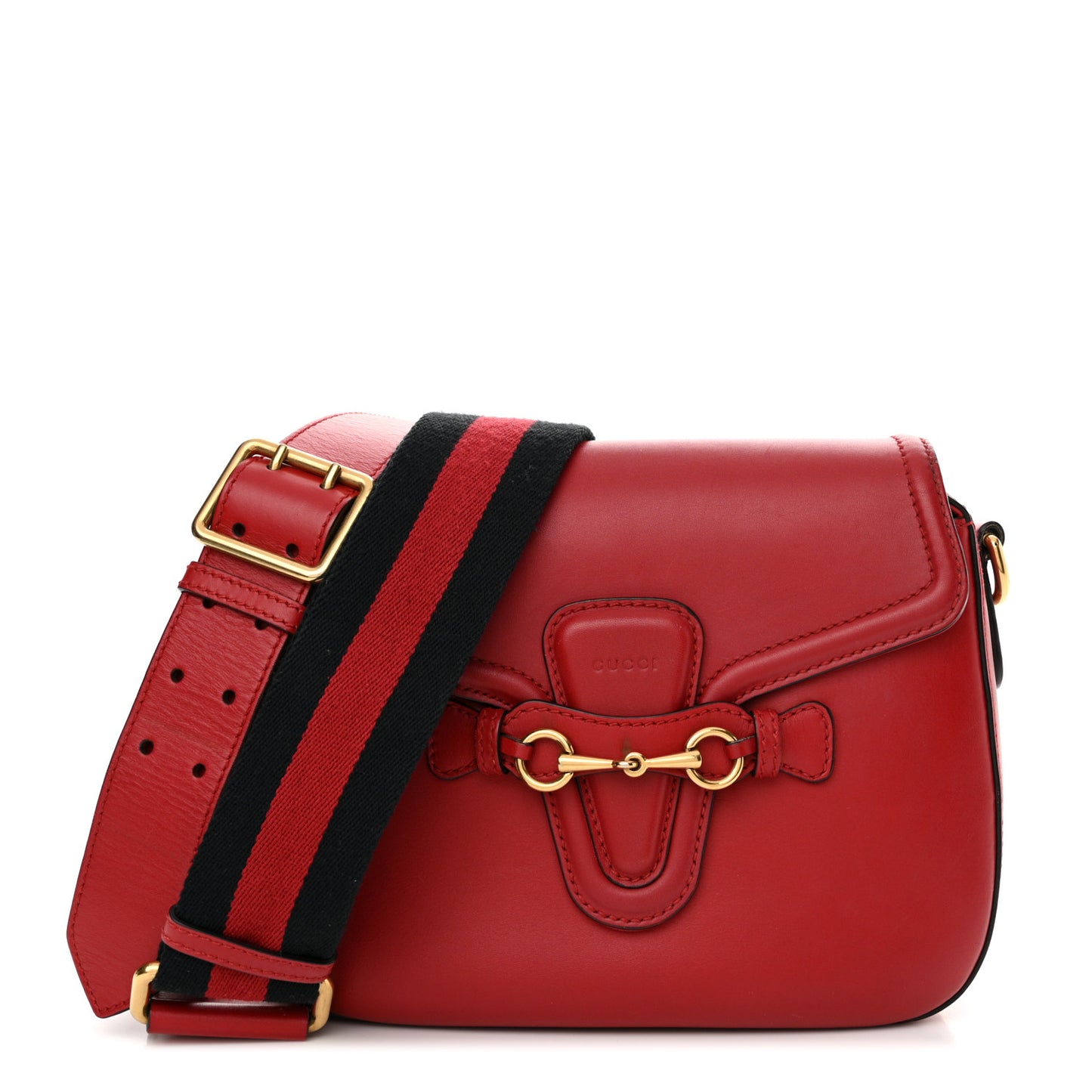 Ruinart Calfskin Medium Lady Web Shoulder Bag Hibiscus Red