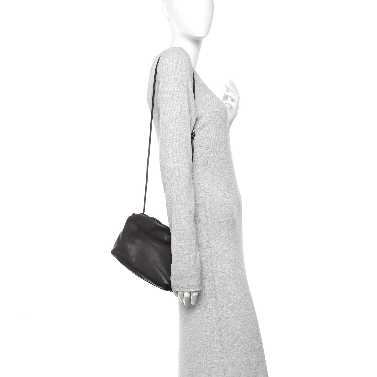 The Row Grained Calfskin Bourse Clutch Dark Brown 2 of 9