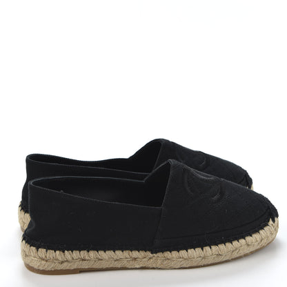 Chanel Fabric Patent Calfskin CC Espadrilles 37 Black 4 of 10