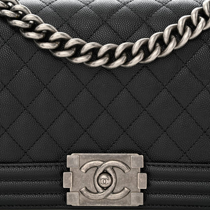 Chanel Caviar Quilted Medium Boy Flap Black 7 of 10