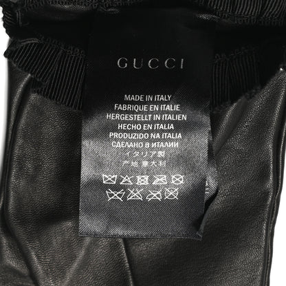 Gucci Nappa Pearl Fingerless Short Gloves 8 L Black 4 of 5