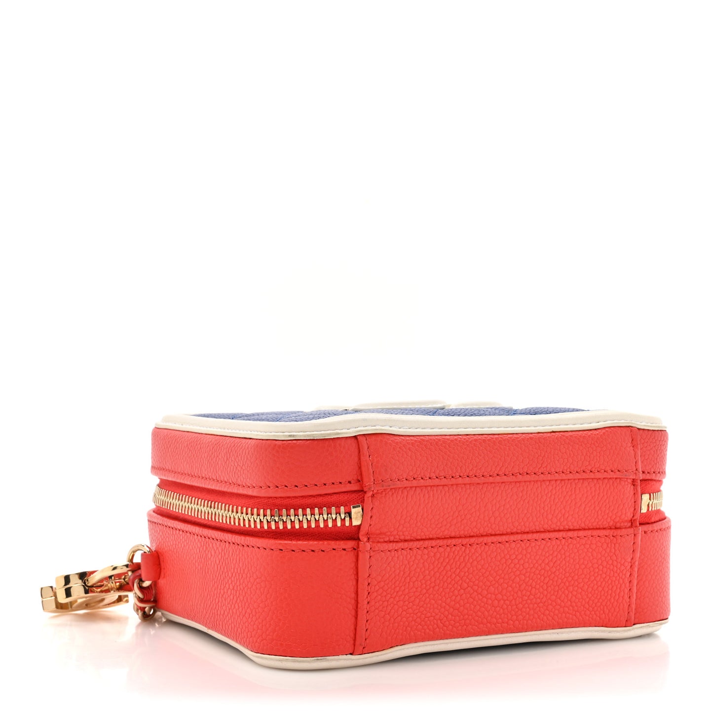 Caviar Quilted Small CC Filigree Vanity Case Blue White Red