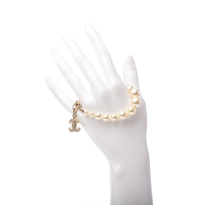 Chanel Graduated Pearl Crystal CC Bracelet Gold 2 of 5