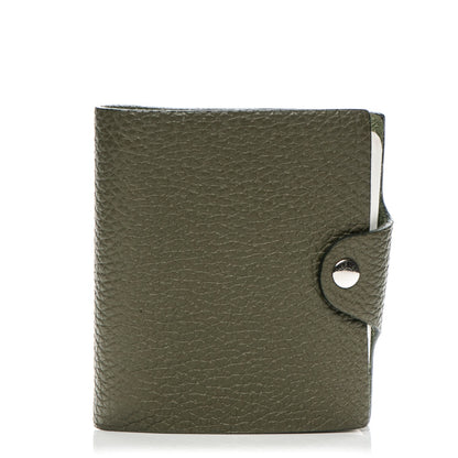 Hermes Taurillon Clemence Ulysse Mini Notebook Vert Olive 1 of 8