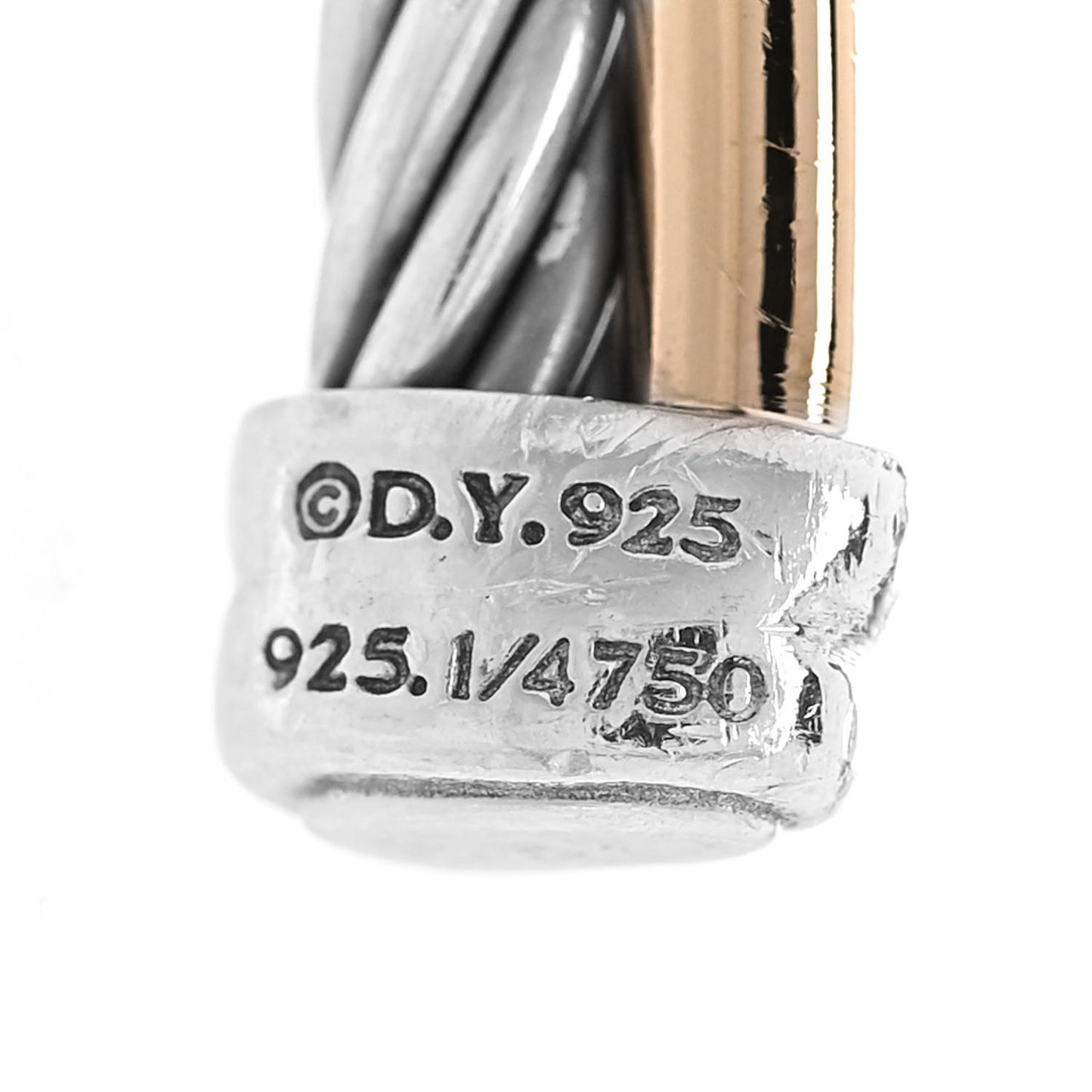 Sterling Silver 18K Yellow Gold 3mm Crossover Cuff Bracelet