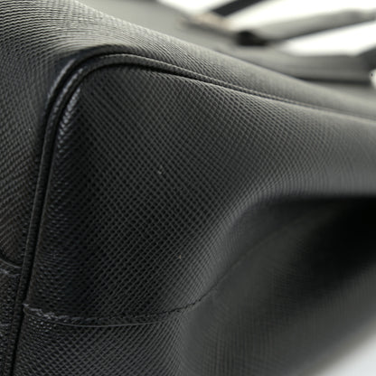 Prada Saffiano Cuir Medium Tote Black Fuoco 7 of 15